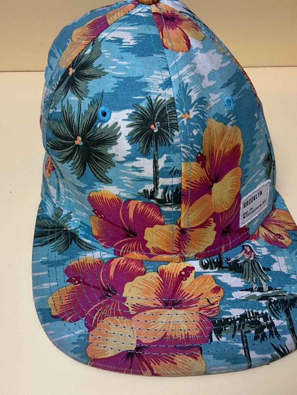 Brooklyn Hat Co. Wllliamsburg, NY. Hawaii, Beach Palm trees flowers
